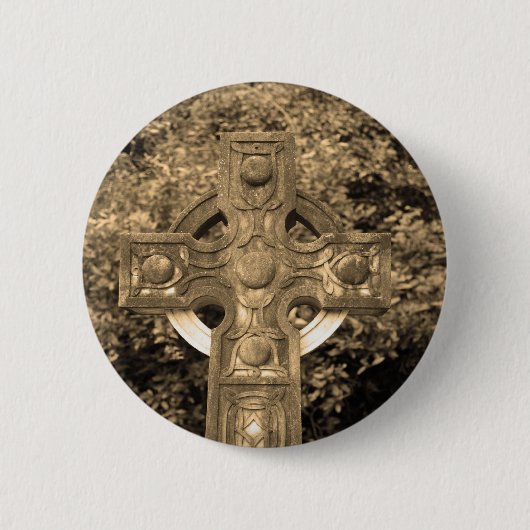 Gothic Cross Ronde Button 5,7 Cm (Voorkant)