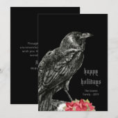 Gothic Crow Black Prettige feestdagen Kaart (Voorkant / Achterkant)
