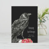 Gothic Crow Black Prettige feestdagen Kaart (Staand voorkant)