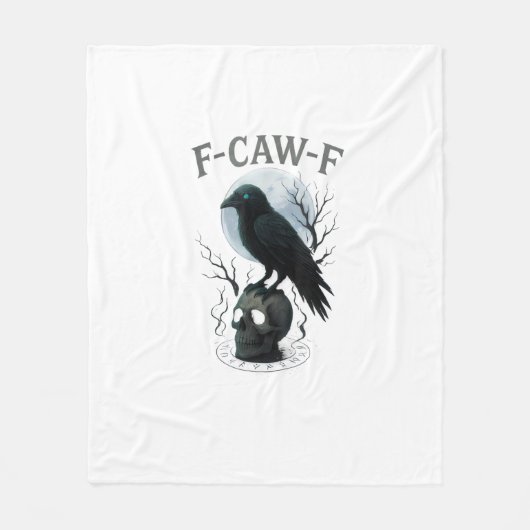 Gothic Crow F Caw F Raven Skull Halloween Graphic Fleece Deken (Voorkant)