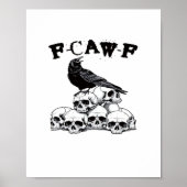 Gothic Crow F Caw F Raven Skull Halloween Graphic Poster (Voorkant)