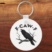 Gothic Crow Funny F-Caw-F Humor Essential Creative Sleutelhanger (Voorkant)