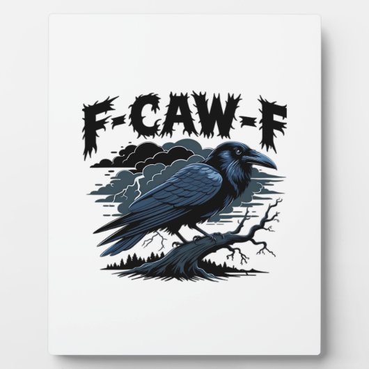 Gothic Crow Funny Humor F-Caw-F Essential Minimal Fotoplaat (Voorkant)