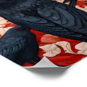 Gothic Crow Gathering Red Monument surreal poster (Coin)