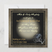 Gothic Crow Halloween Invitations du parti (Dos)