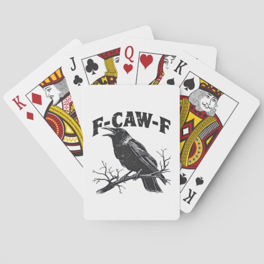 Gothic Crow Humor F-Caw-F Funny Essential Pokerkaarten (Achterkant)