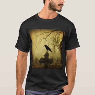Gothic Crow on a Cross T-shirt