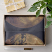 Gothic Crow Oranje Moon Decoupage Tissuepapier (Geschenk)