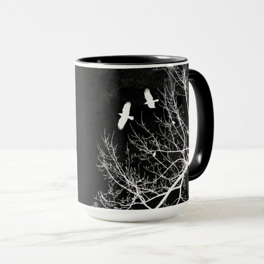 Gothic Crows and Trees Midnight Landscape Smokey Mok (Voorkant rechts)