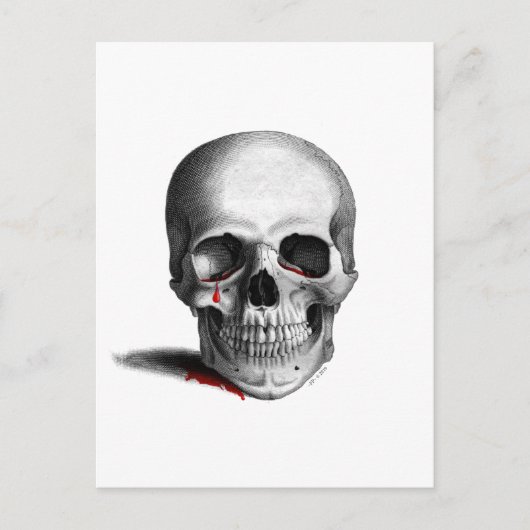 Gothic Crying Skull Horror Blood Red Fantasy Briefkaart (Voorkant)