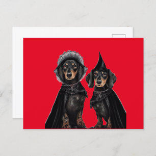 Gothic Dachshund Halloween Briefkaart