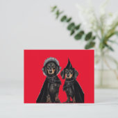 Gothic Dachshund Halloween Briefkaart (Staand voorkant)
