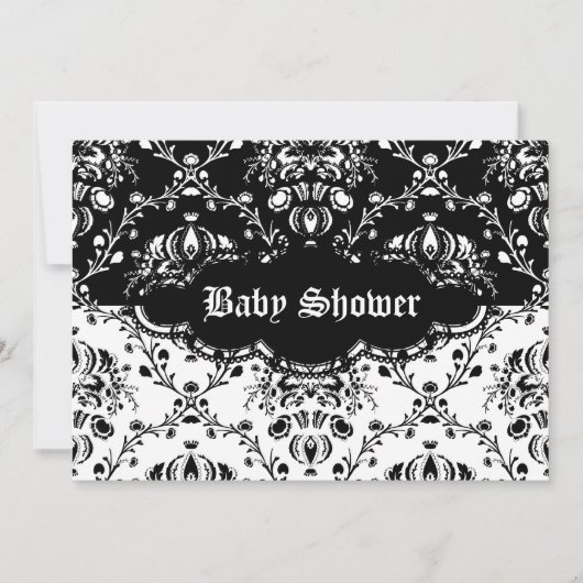 Gothic Damask Black & White Kaart (Voorkant)