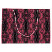 Gothic Damask Dark Pink en Black Lace Pattern Groot Cadeauzakje (Achterkant)