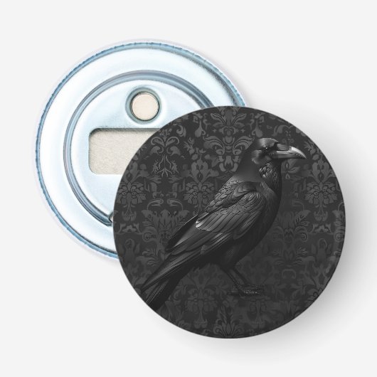 Gothic Damask en Raven Button Flesopener (Voorkant)