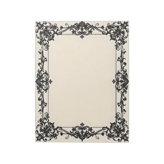 Gothic Damask Frame Notitieblok (Gedraaid)