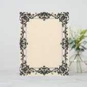 Gothic Damask Frame Stationery Paper Briefhoofd (Staand voorkant)