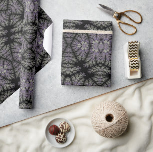 Gothic Damask Lavender Sage Fern Pattern Craft Cadeaupapier