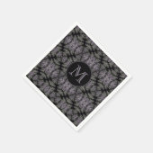 Gothic Damask Lavender Sage Fern Pattern Monogram Servet (Hoek)