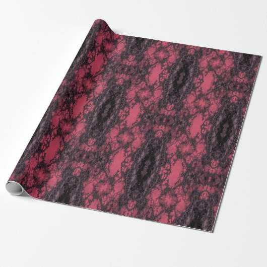 Gothic Damask Pink Lace Pattern Craft Cadeaupapier (Uitgerold)