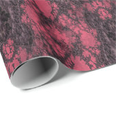 Gothic Damask Pink Lace Pattern Craft Cadeaupapier (Rol Hoek)