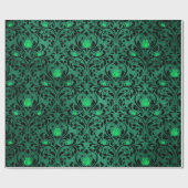 Gothic Damask Print Rustic Halloween Cadeaupapier (Vlak)