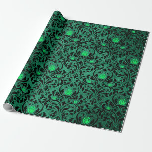 Gothic Damask Print Rustic Halloween Cadeaupapier