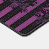 Gothic Damask Purple & Black Striped Desk Mat  (Coin)