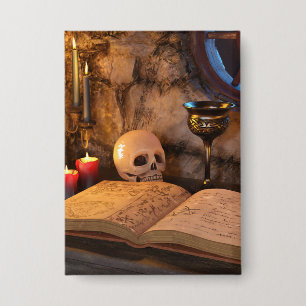 Gothic Dark Academia Kaarsverlichte Studeerkamer K Button