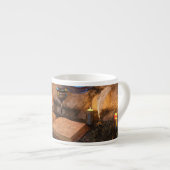 Gothic Dark Academia Kaarsverlichte Studeerkamer K Espresso Kop (Voorkant rechts)
