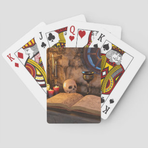 Gothic Dark Academia Kaarsverlichte Studeerkamer K Pokerkaarten