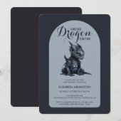 Gothic Dark Dragon Baby Shower Invitation (Devant / Derrière)