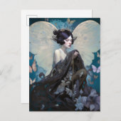 Gothic Dark Fairy Girl Fantasy Art Briefkaart (Voorkant / Achterkant)