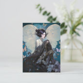 Gothic Dark Fairy Girl Fantasy Art Briefkaart (Staand voorkant)