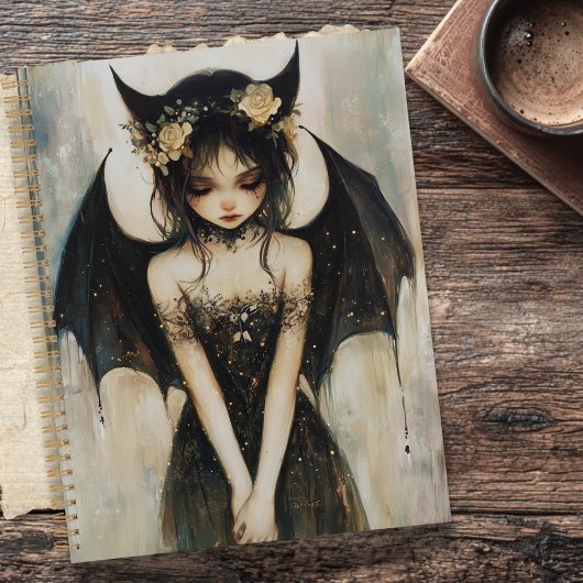 Gothic Dark Fantasy Fairy with Floral Crown