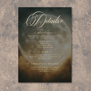 Gothic Dark Full Moon Arch Wedding Details Informatiekaartje