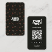 Gothic Dark Halloween QR Code Vertical  Visitekaartje (Voorkant / Achterkant)
