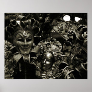 Gothic Dark Masquerade maskers Black Poster