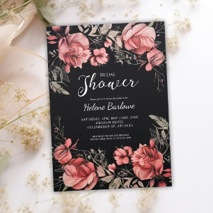 Gothic Dark Moody Bloemen Vrijgezellenfeest Kaart