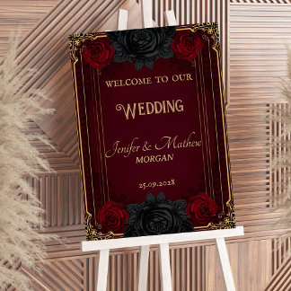 Gothic Dark Romance Elegant Welcome Sign Poster