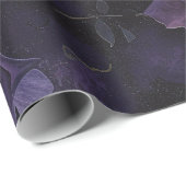 Gothic Dark Romance Paarse Rozen Wrapping Paper Cadeaupapier (Rol Hoek)