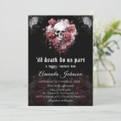 Gothic Dark Roos schedel Halloween Vrijgezellenfee Kaart (Staand voorkant)