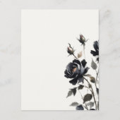 Gothic Dark Waterverf Zwart Roos Trouwdetail Informatiekaartje (Achterkant)