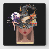 Gothic Darlings Vierkante Klok (Voorkant)