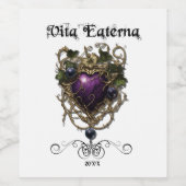  Gothic, de reeks van het dranketiket, Paarse kuns Wijn Etiket (Enkel label)