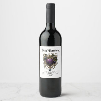 Gothic, de reeks van het dranketiket, Paarse kuns Wijn Etiket
