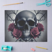 Gothic Death Skull and Rozen Floral Sigil Tissuepapier (Craft)