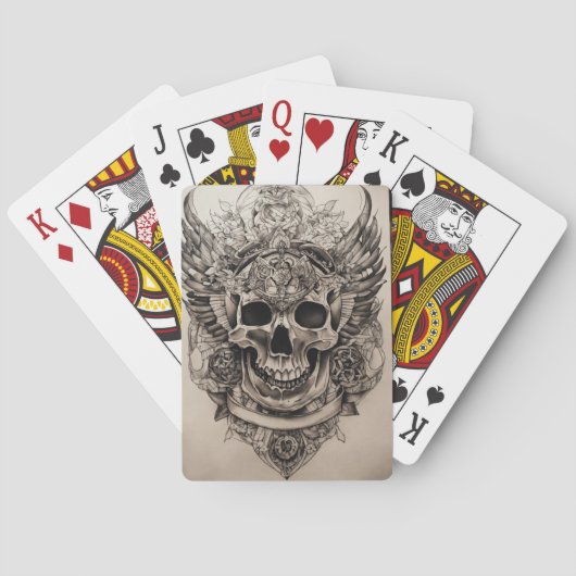 Gothic Decks: Skull-thema klassieke speelkaarten (Achterkant)