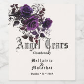 Gothic Deep Amethist Paarse Witte Wijn Label Wijn Etiket