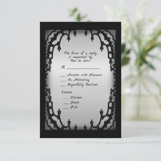Gothic Design RSVP met Entree Choice (Staand voorkant)